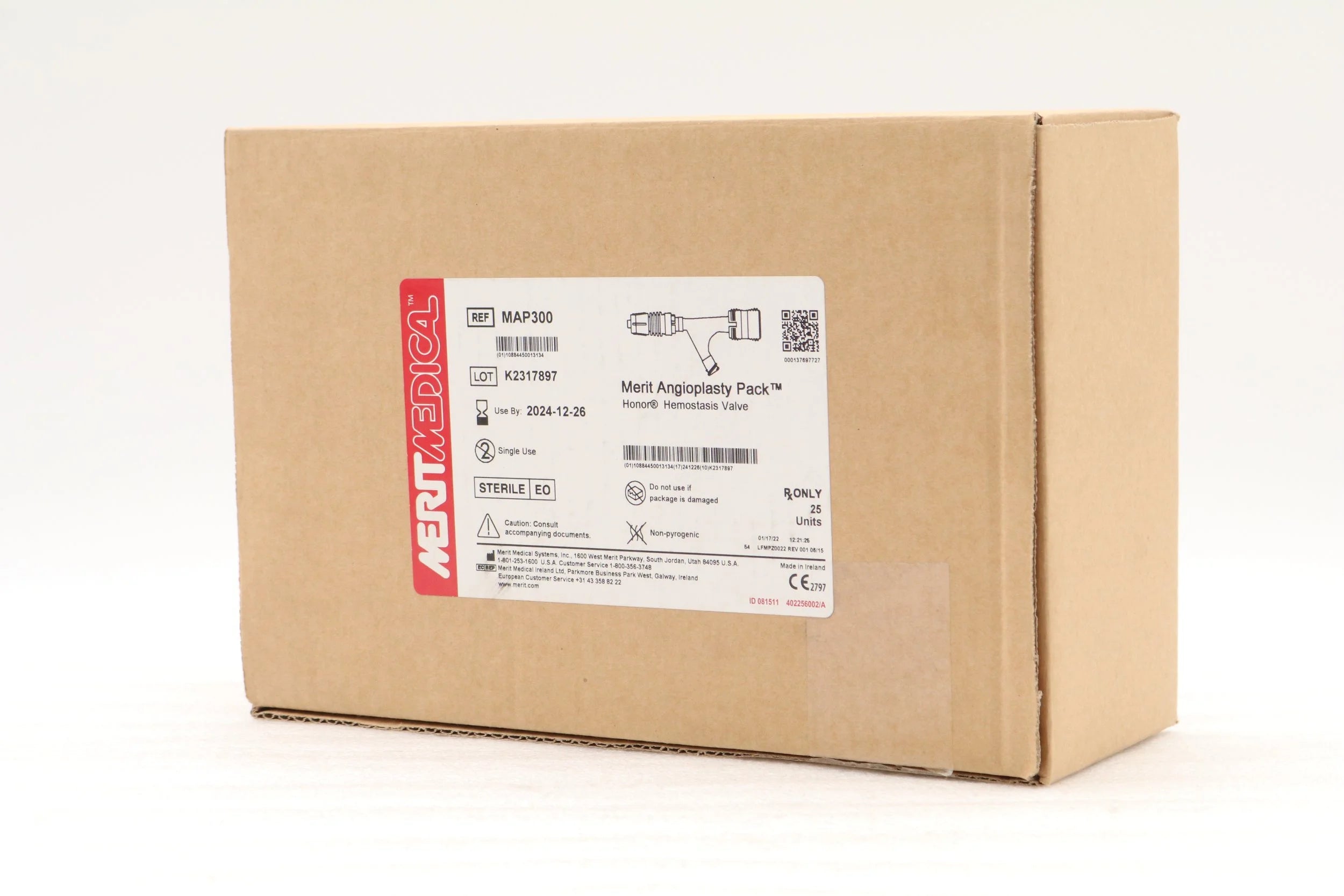 Merit Medical | MAP300 | ANGIOPLASTY PACK HONOR HEMOSTASIS VALVE