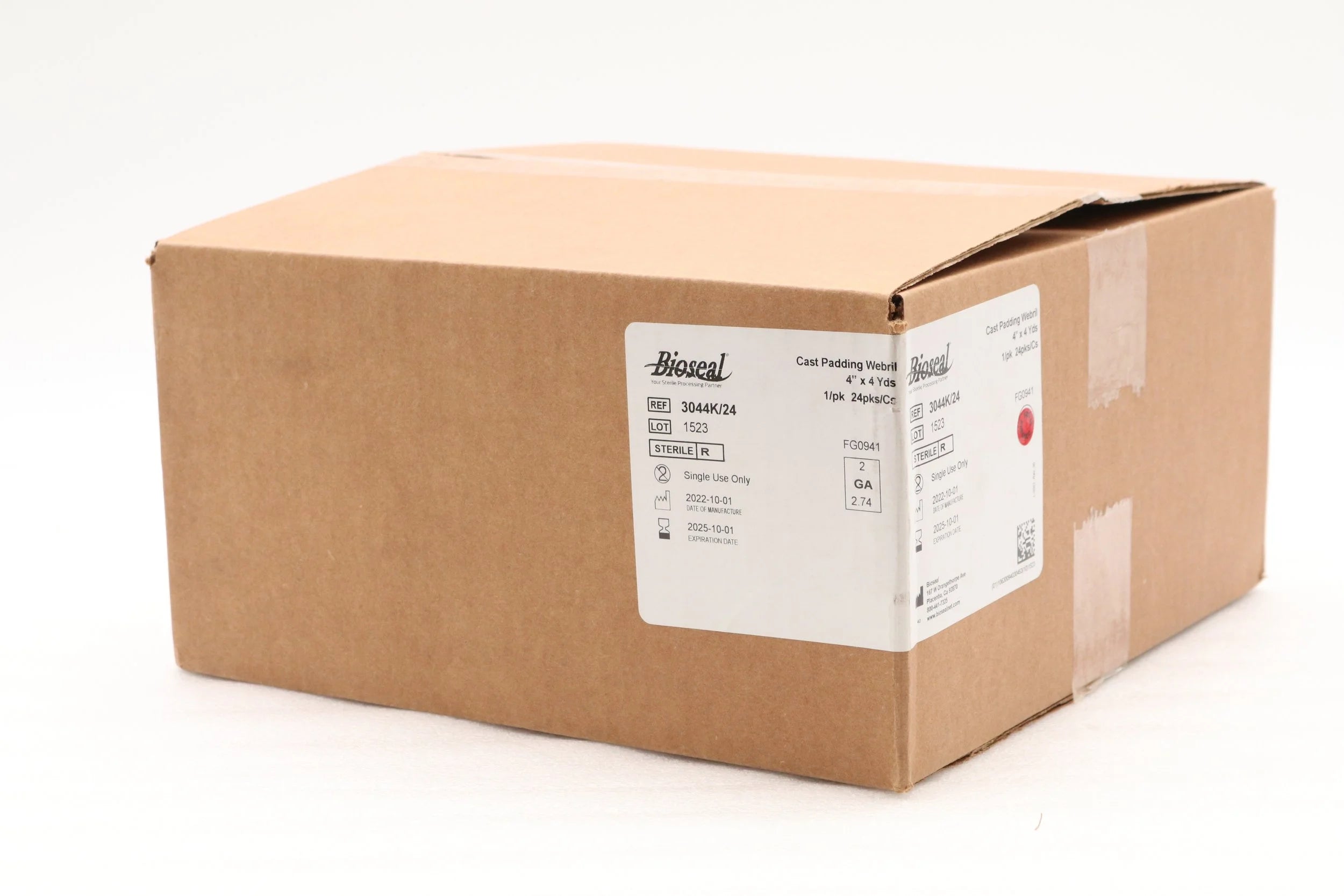 Bioseal | 3044K/24 | Sterile Webril Cast Paddings - Webril Sterile Cast Padding, 4"