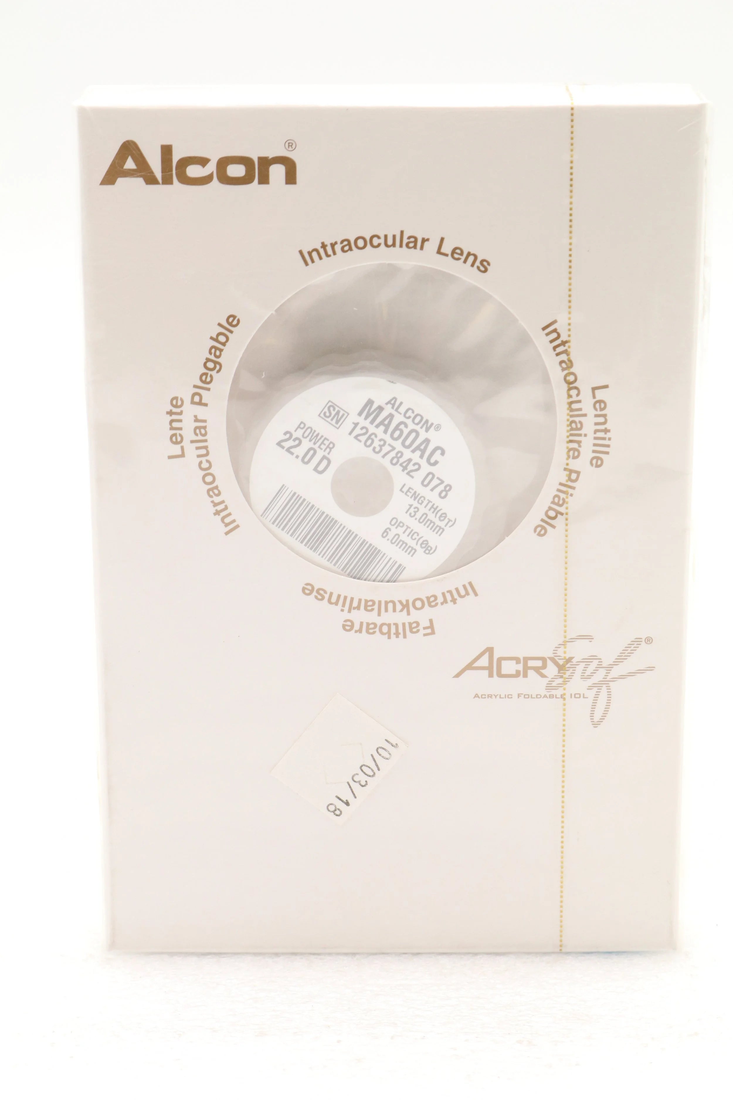 Alcon | MA60AC22.0D | MA60AC 22.0D Intraocular Lens Acrysof