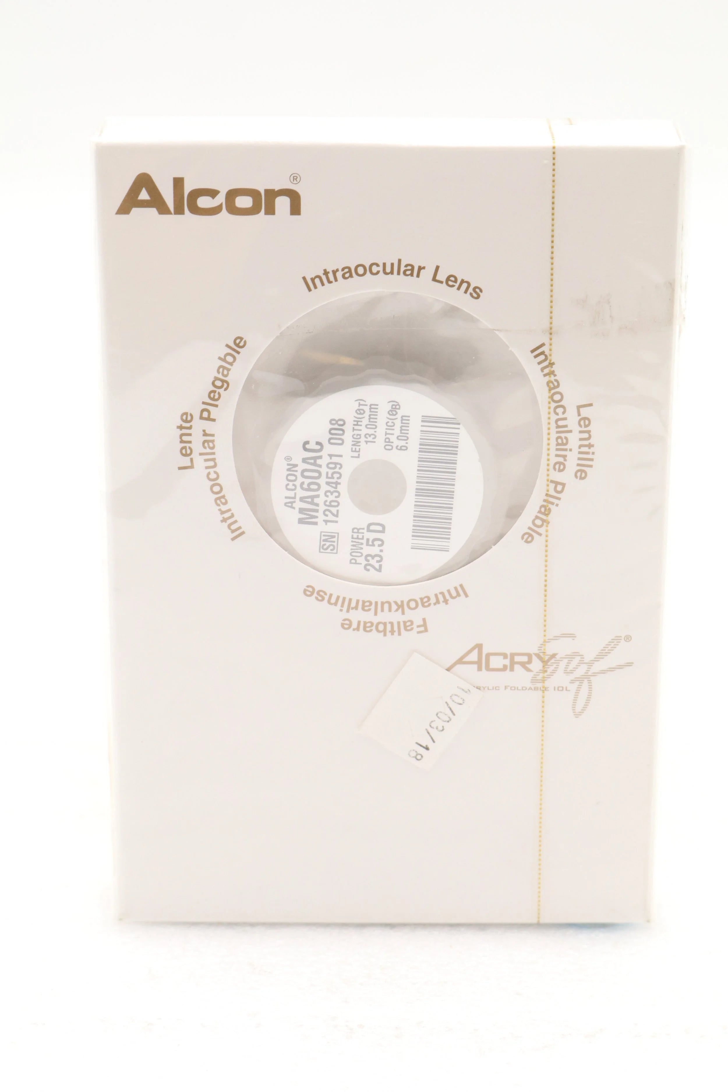 Alcon | MA60AC23.5D | MA60AC 23.5D Intraocular Lens Acrysof Acrylic Foldable
