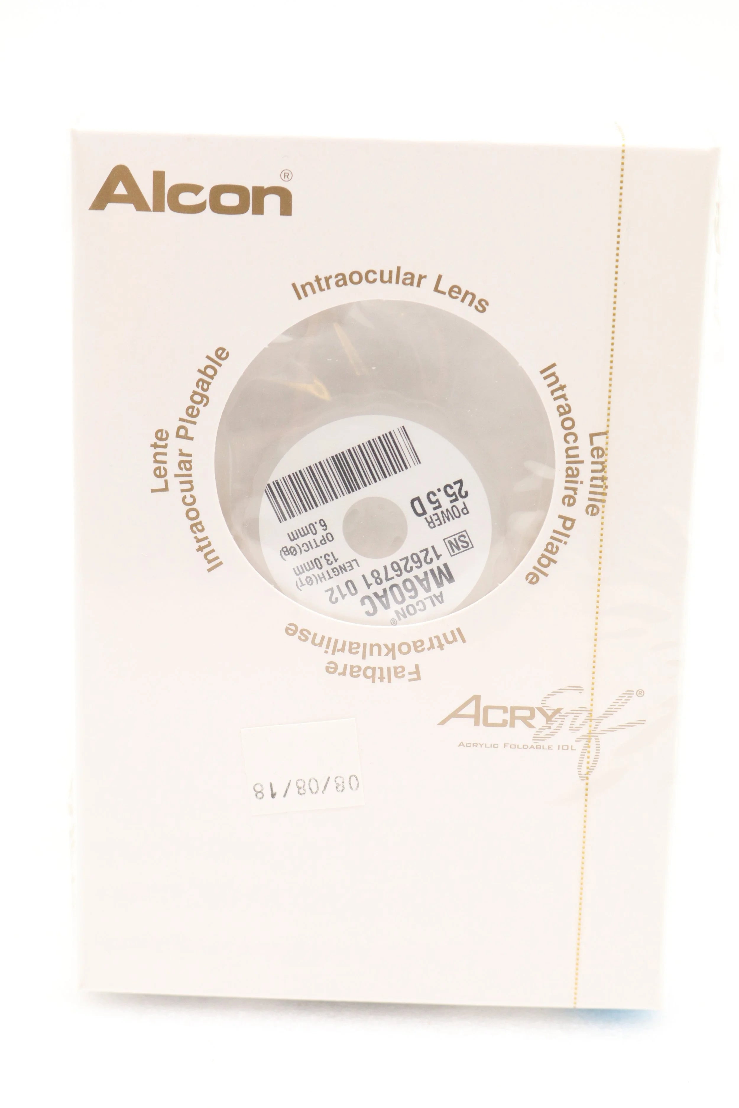 Alcon | MA60AC25.5D | MA60AC 25.5D Intraocular Lens Acrysof Acrylic Foldable