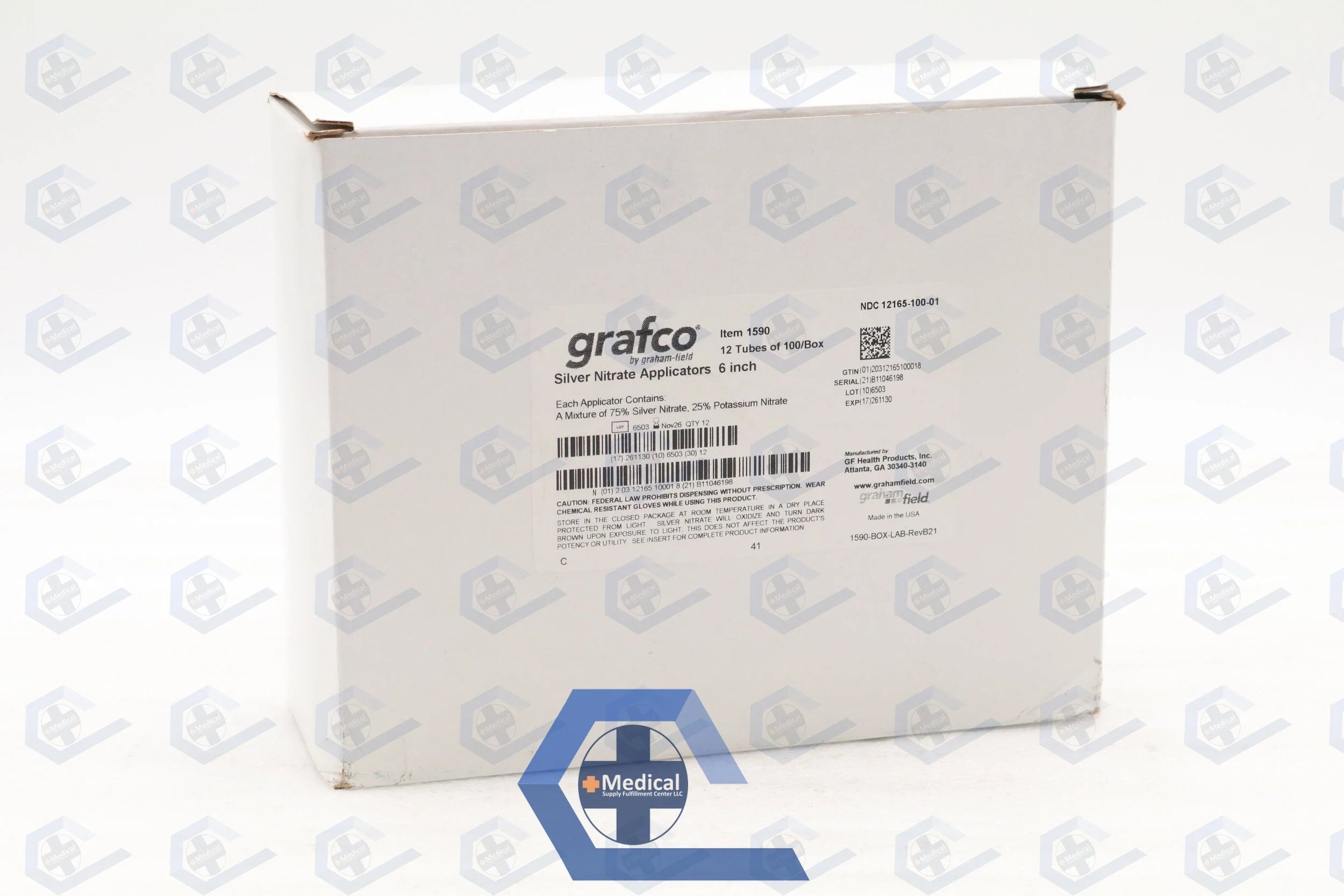 Grafco | 1590 | Silver Nitrate Aplic 6" (100/Tube, 12Tubes/Bx)