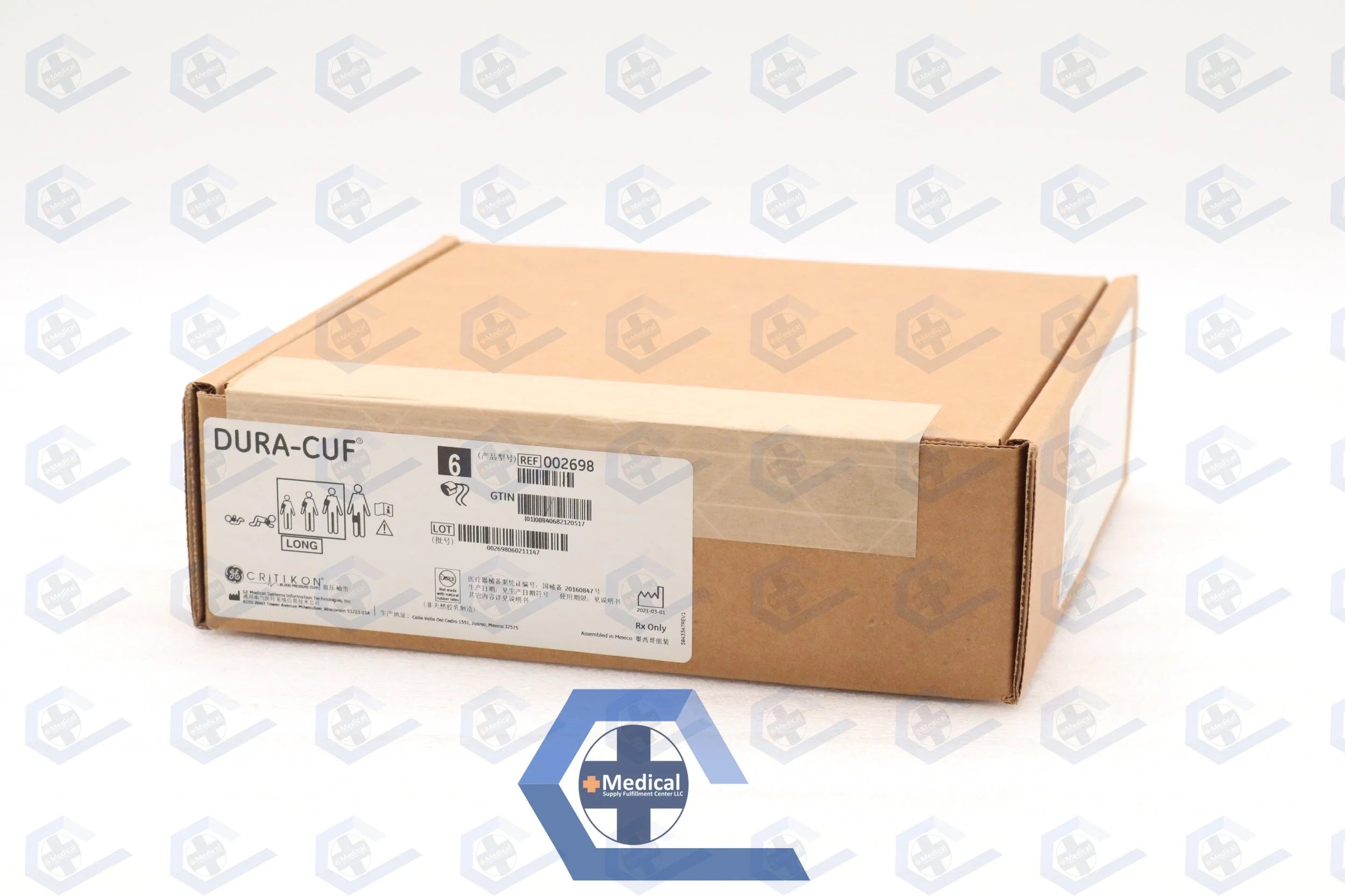 GE | 002698 | Dura-Cuf Blood Pressure Cuff Assortment Pack with 2-Tube Screw Connectors, Adult Sizes