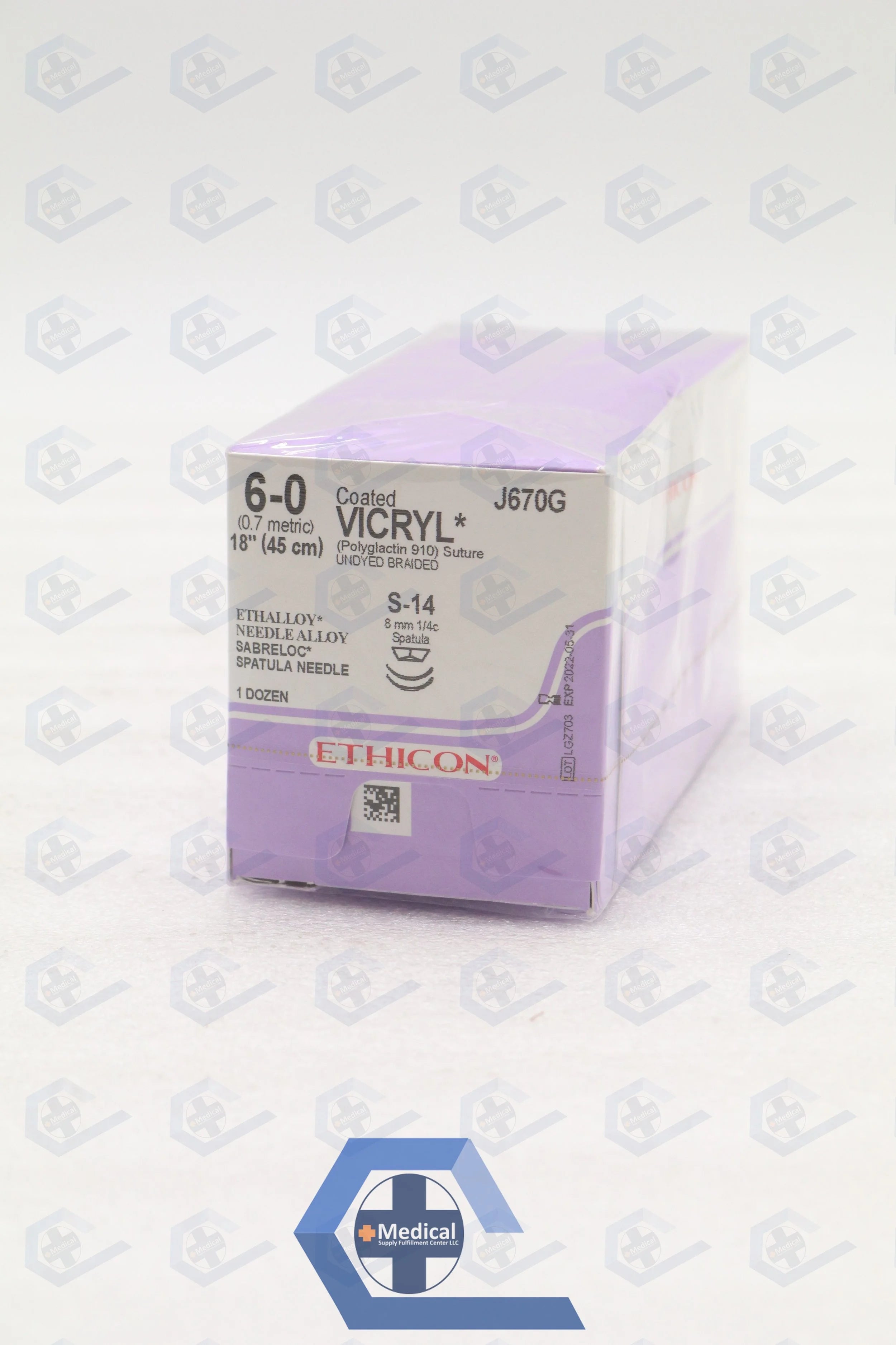 Ethicon | J670G | Coated Vicryl (polyglactin 910) Suture b - SUTURE, 6/0 18 CTD VIC UND BR S-1