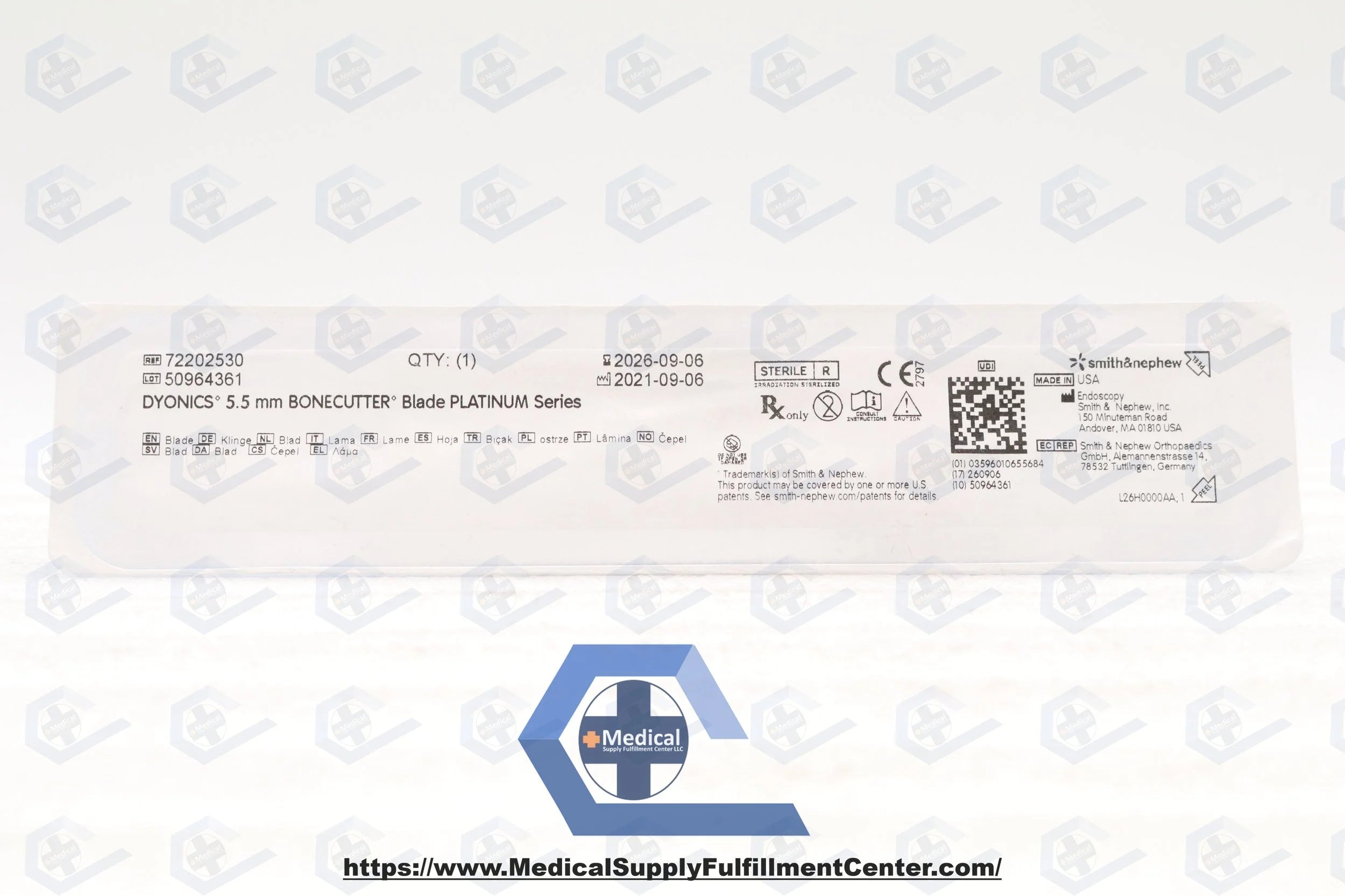 Smith & Nephew | 72202530 | DYONICS ARTHROSCOPIC SURGERY BLADE 5.5MM BONECUTTER BLADE PLATINUM SERIES (ORANGE)