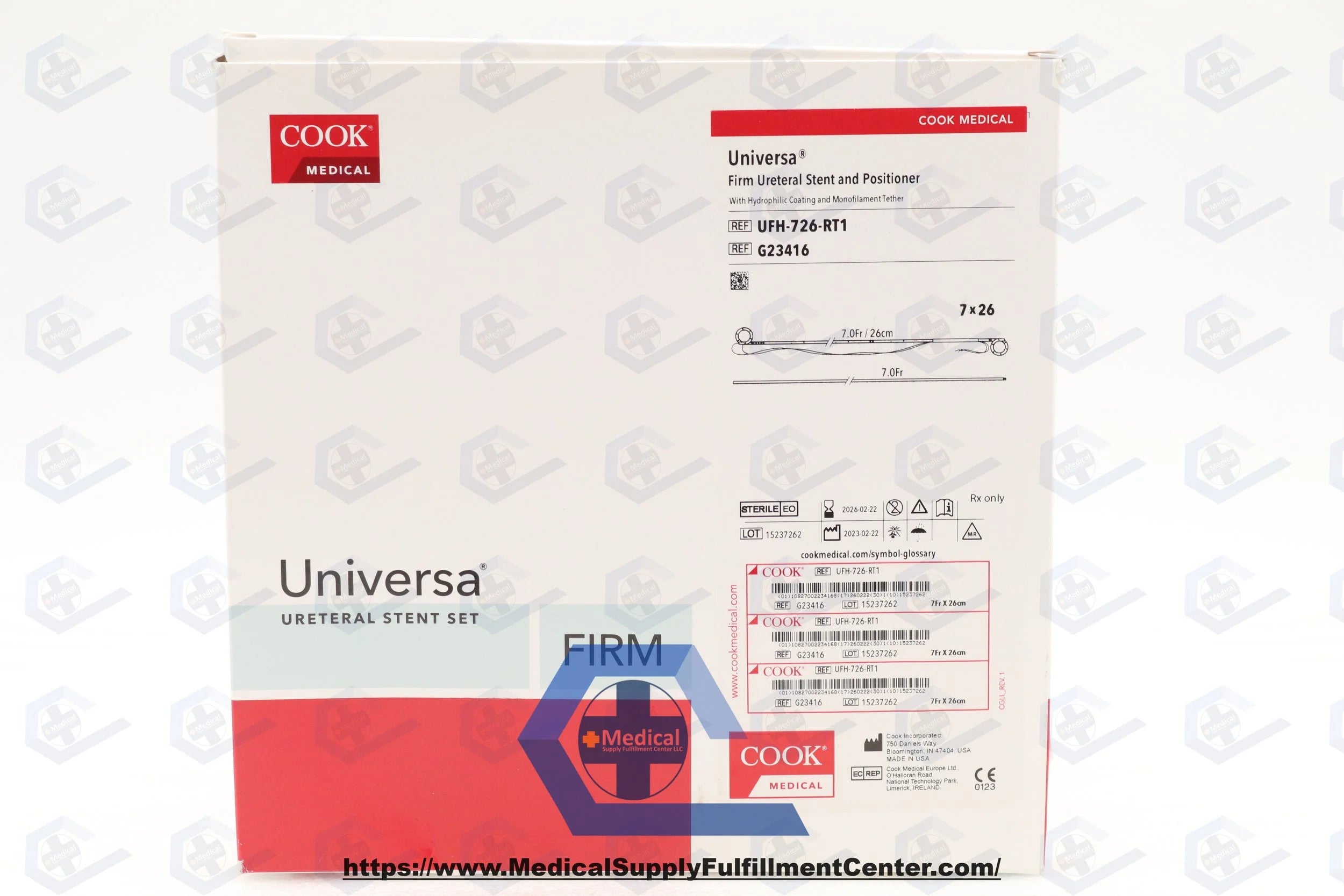 Cook Medical | G23416 | UNIVERSA SET STENT URETERAL 7FR FIRM 26CM