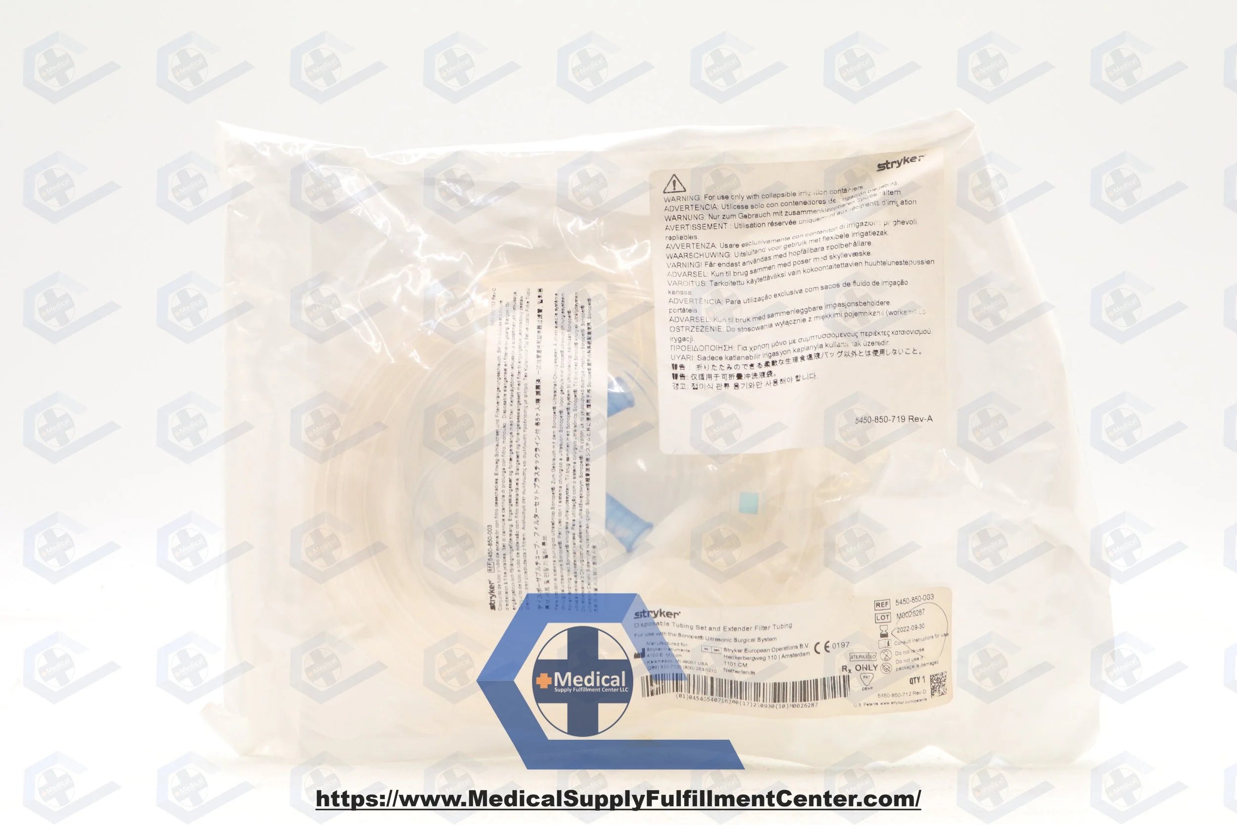 Stryker | 5450-850-003 | Sonopet Disposable Tubing Set and Extender Filter Tubing