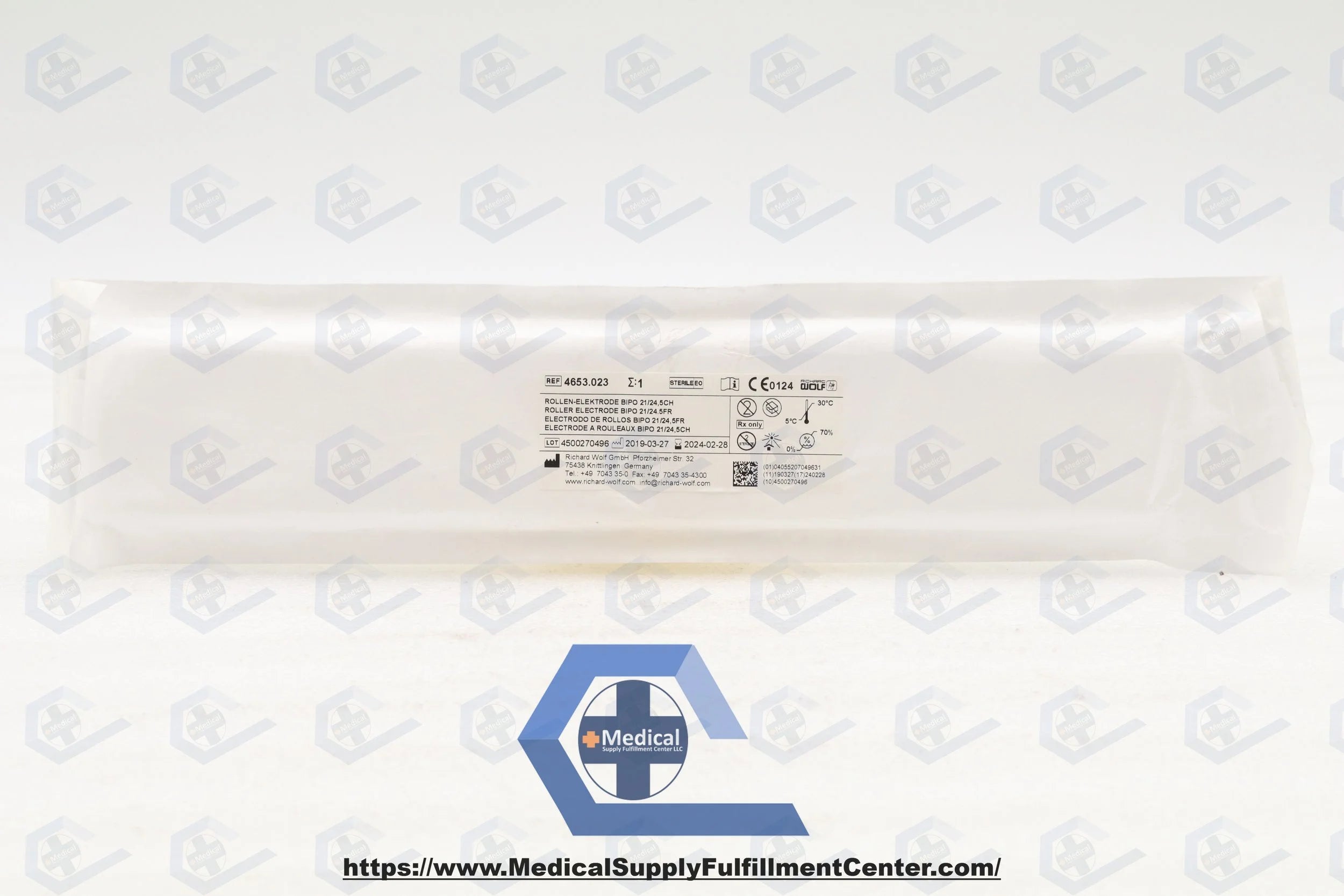 Richard Wolf | 4653.023 | Roller Electrode, 21/24.5 Fr Size, Blue Stem, Transparent Fork, Roller Ball, Bipolar, 12 Endoscope Angle, Sterile