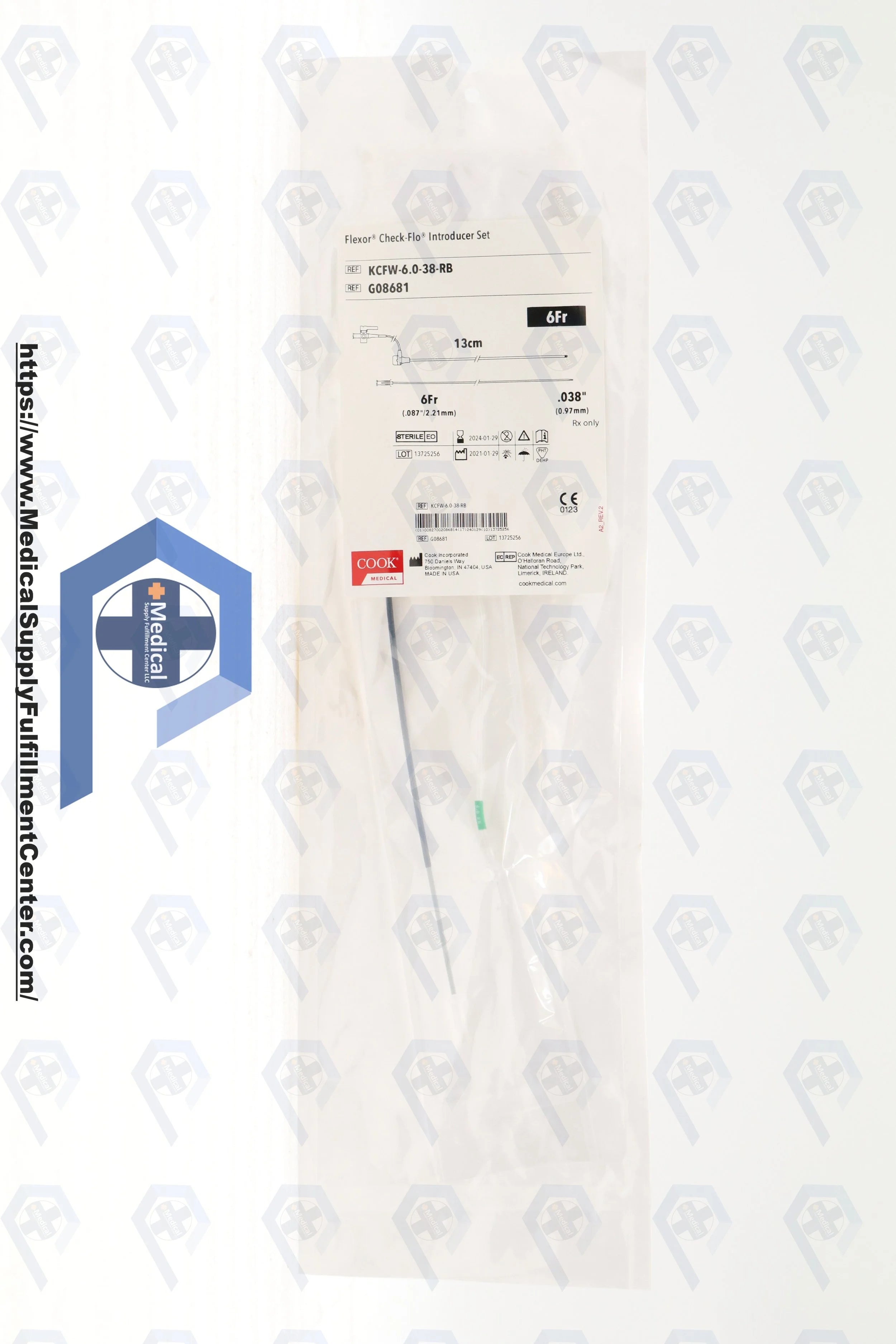 Cook Medical | G08681 | Flexor Introducer - Flexor Introducer with Small Check-Flo Valve, 6 Fr, 2.2 mm ID, 13 cm Length