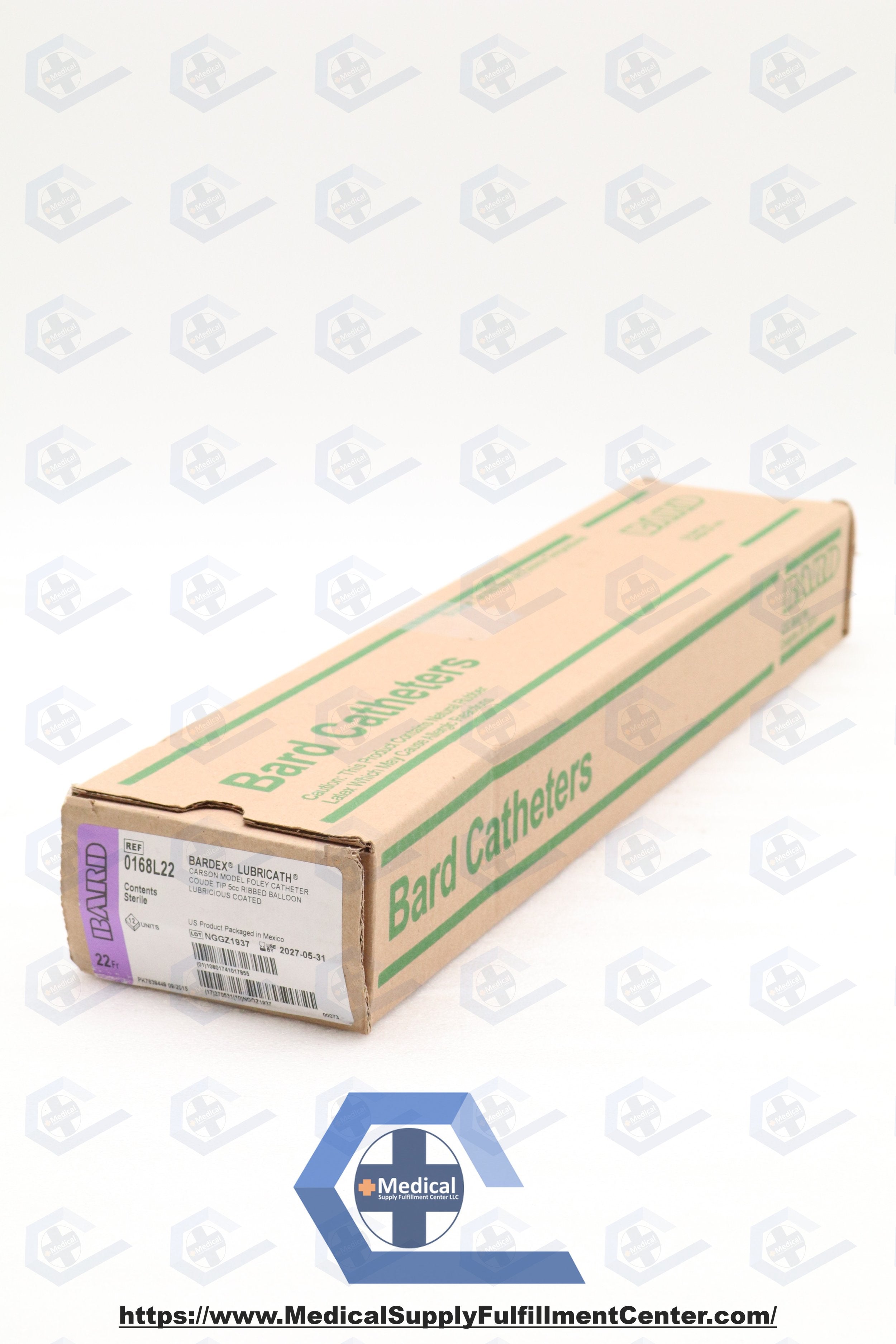 Bard | 0168L22 | 2-Way Foley Catheter, 5 cc, 22 Fr