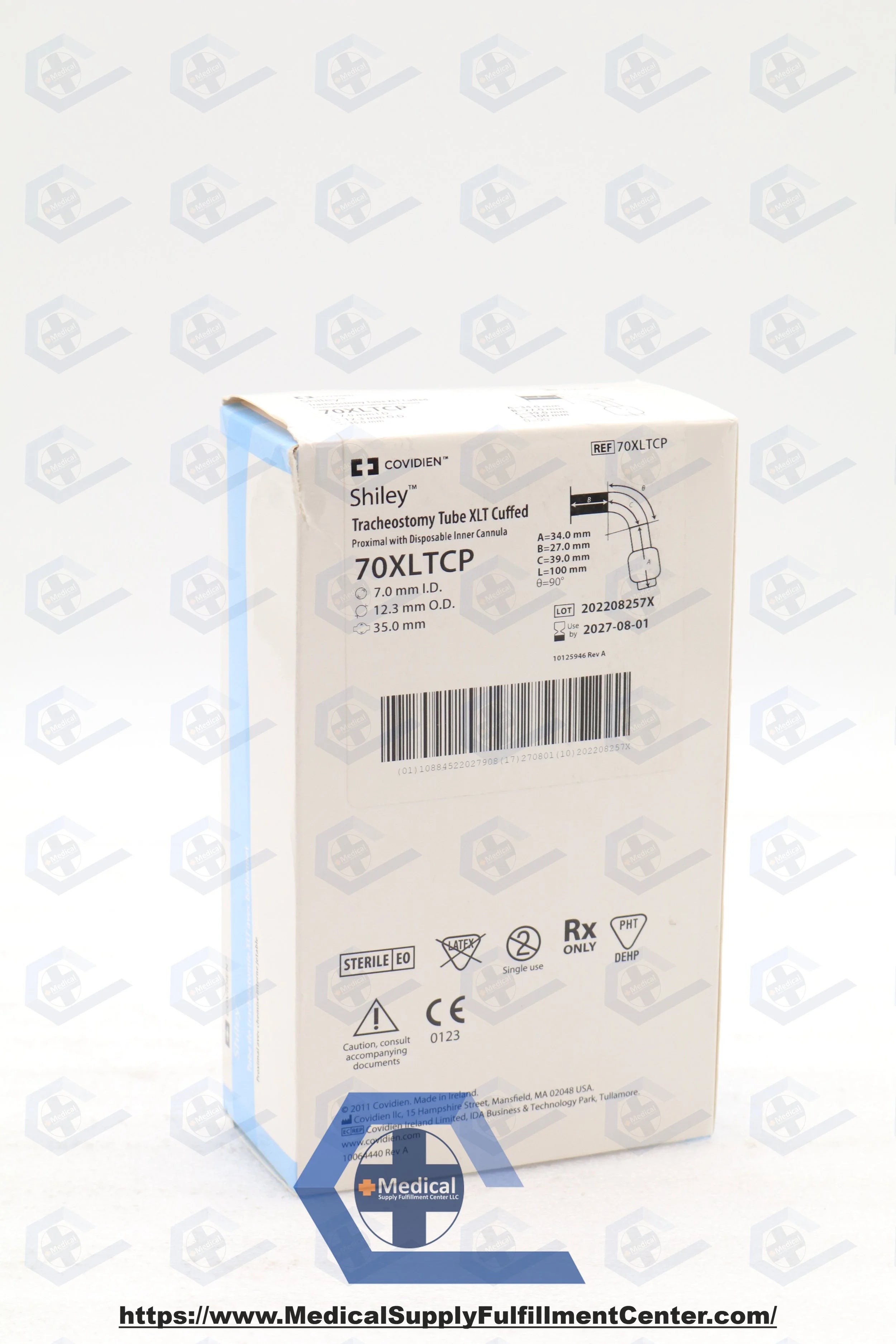 Covidien | 70XLTCP | Trach Tube Shiley XLT Size 7 Cuffed Extra Long