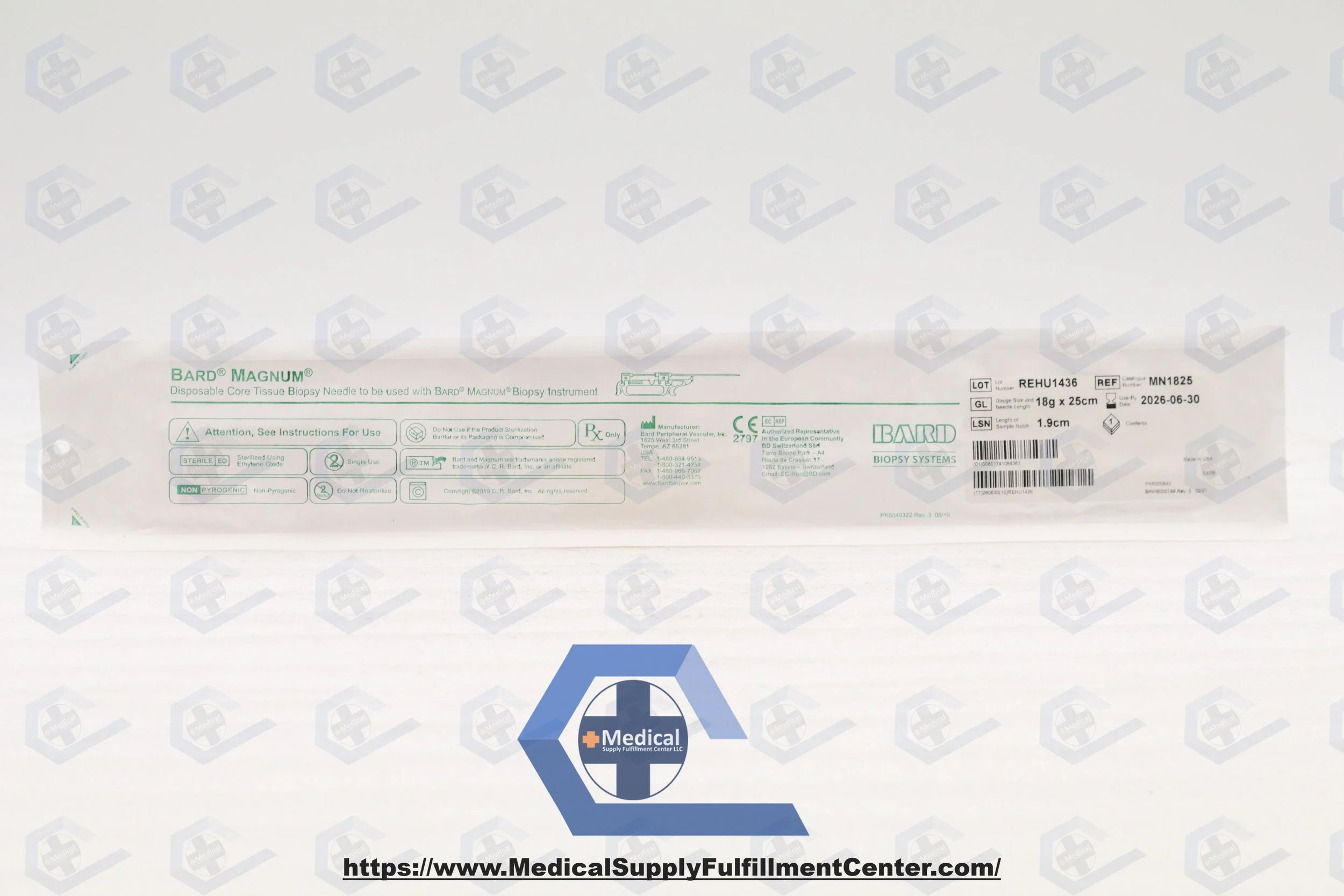 Bard | MN1825 | Magnum Biopsy Instrument Needles - Disposable Magnum Core Biopsy Needle, 18G x 25 cm