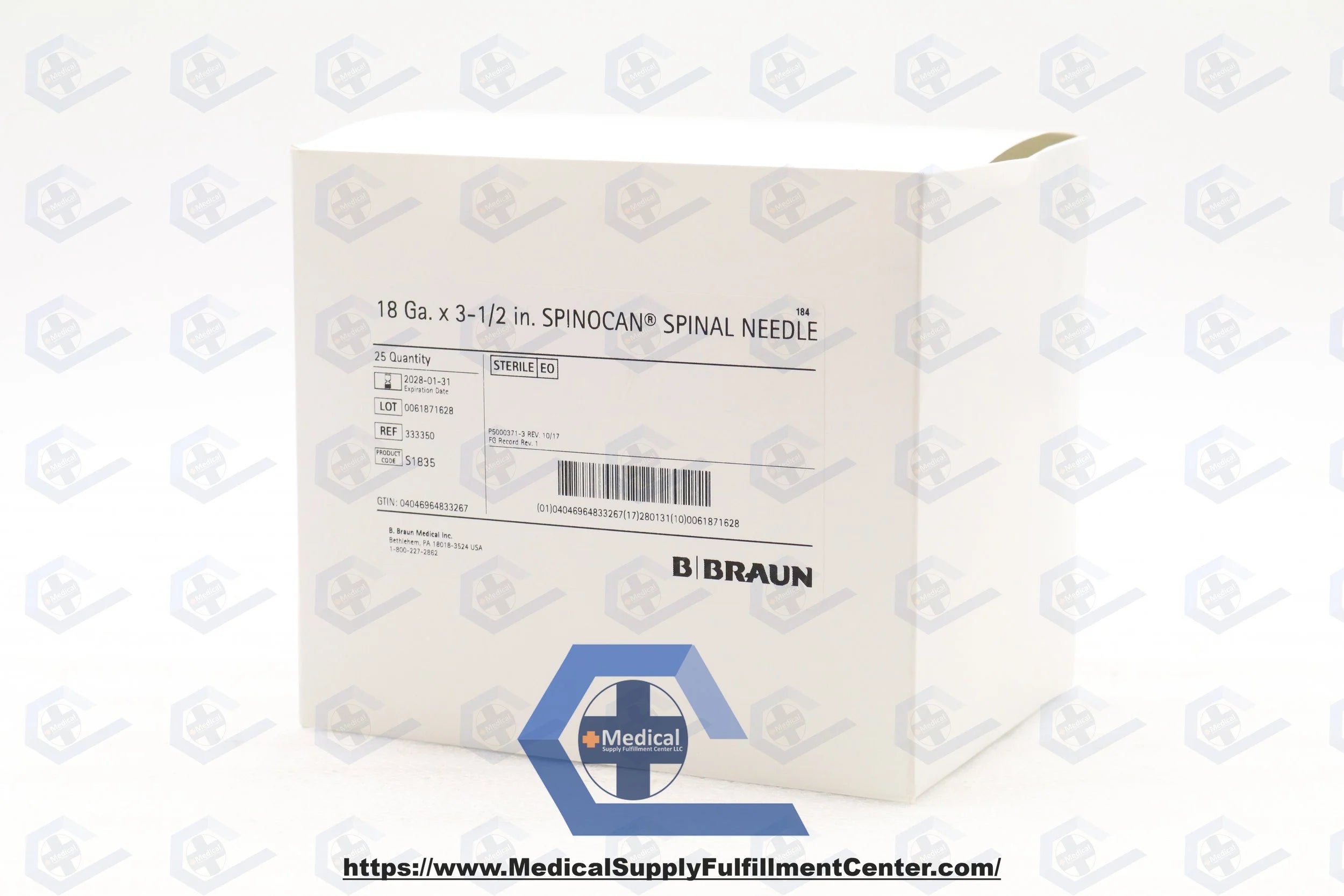 B Braun | 333350 | Spinocan Spinal Anesthesia Needles - Spinal Needle, 18 G x 3-1/2", Quincke