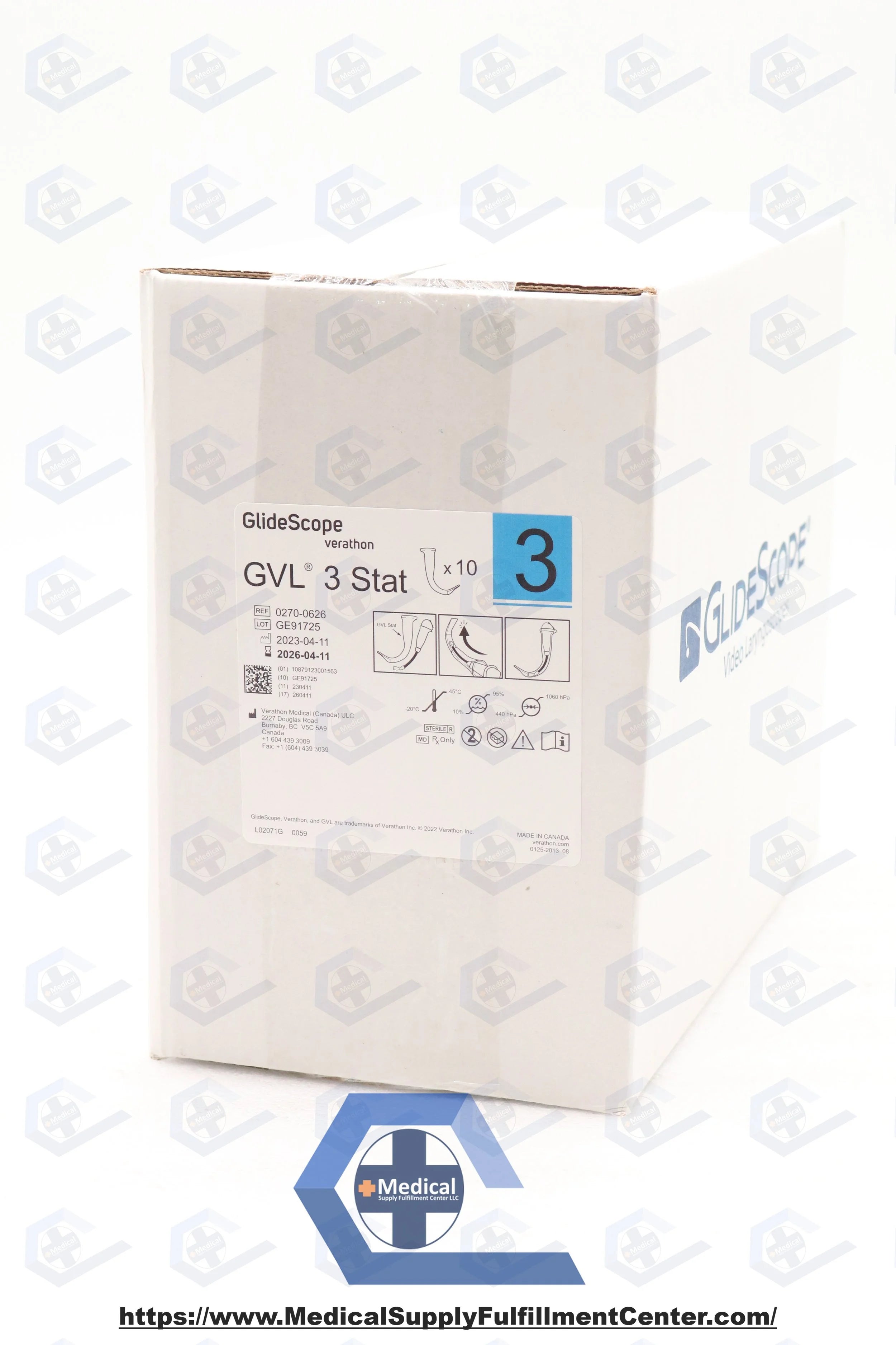 Verathon Medical | 0270-0626 | GlideScope Video Laryngoscope GVL 3 Stat