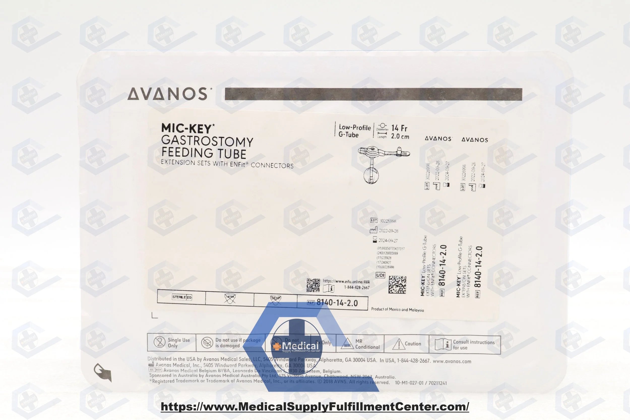 Avanos Medical | 8140-14-2.0 | EACHES MIC-KEY Gastrostomy Feeding Tube, Extension Sets with ENFit Connectors 14 Fr, 2.0 cm