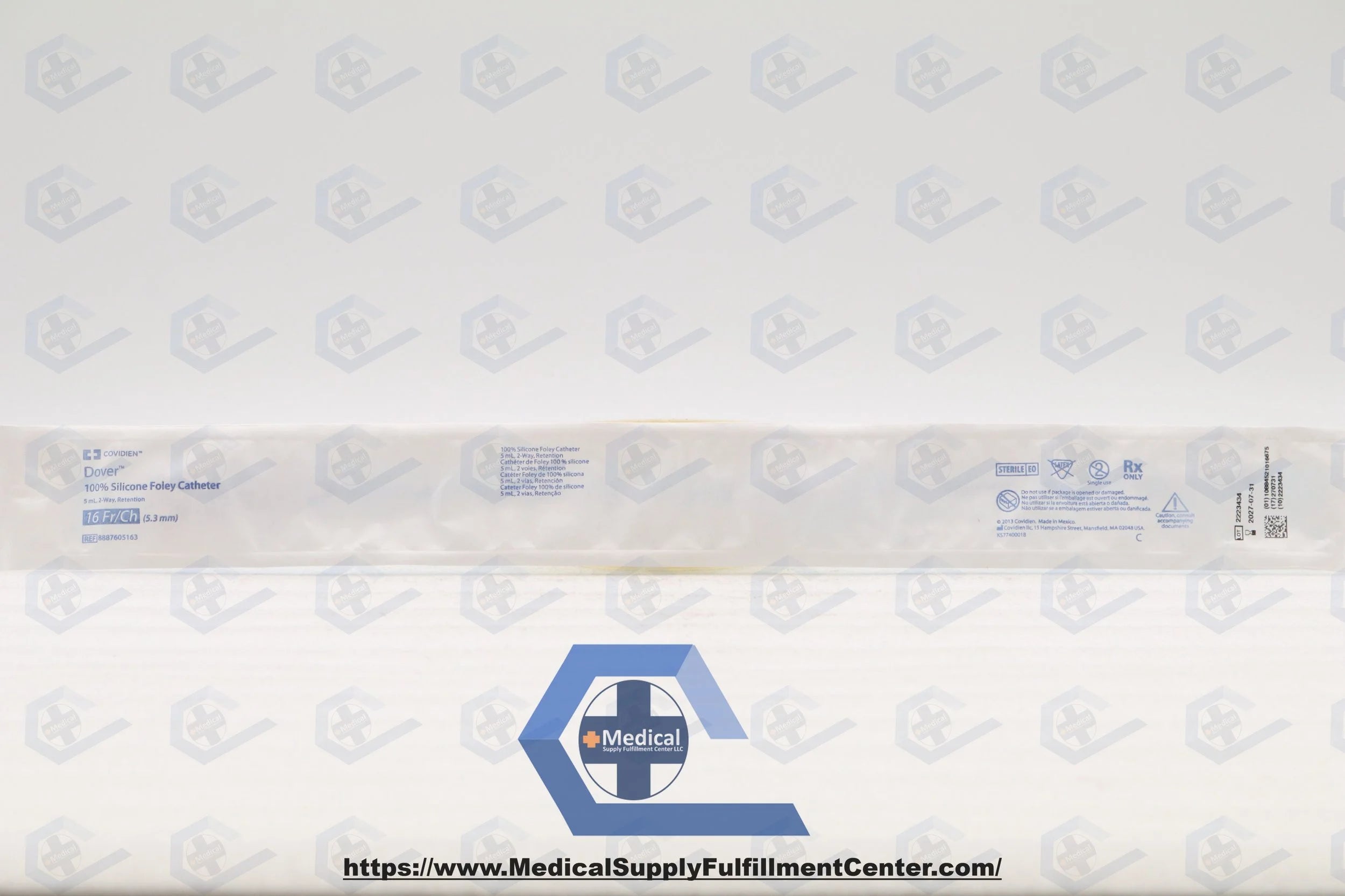 Covidien | 8887605163 | Dover 100% Silicone Foley Catheter 5mL 2-Way Retention 16Fr/Ch