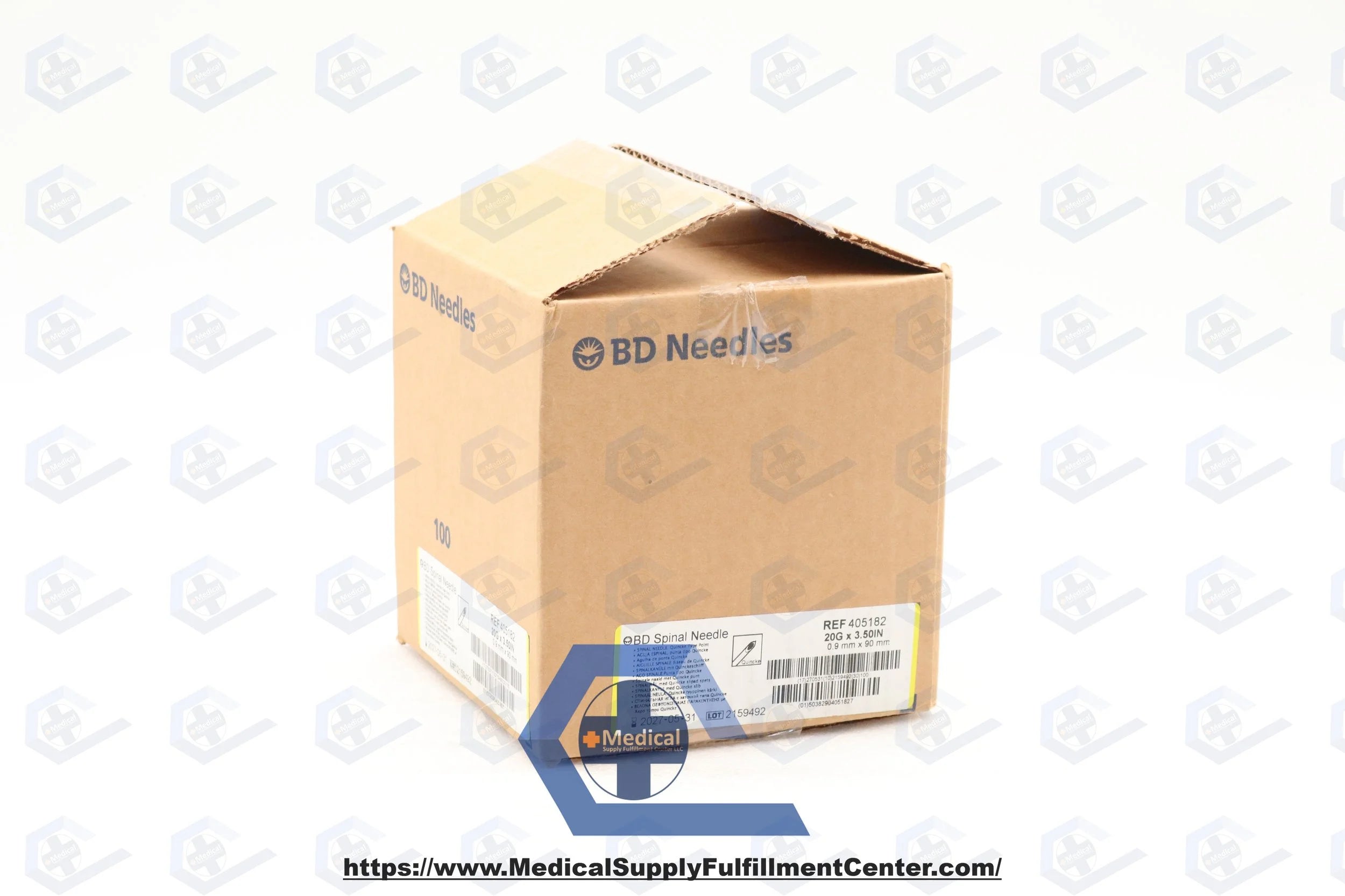 BD | 405182 | Sterile Single-Use Spinal Needle with Quincke Bevel, Yellow Hub, 20G x 3.5"