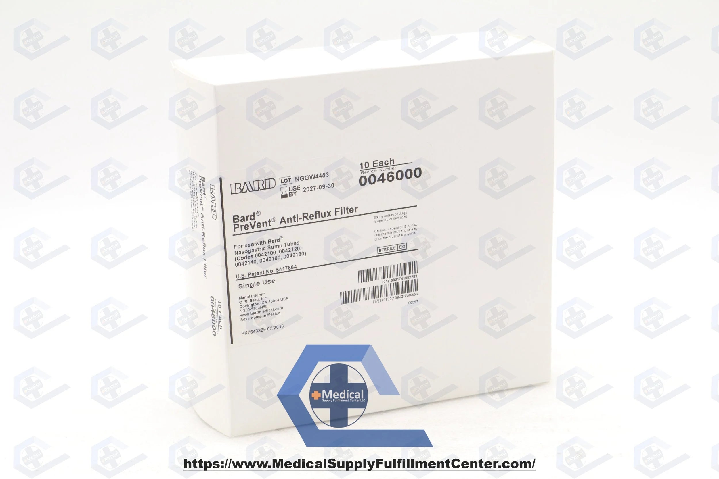 Bard | 0046000 | PreVent Anti-Reflux Filter for Nasogastric (NG) Sump Tube