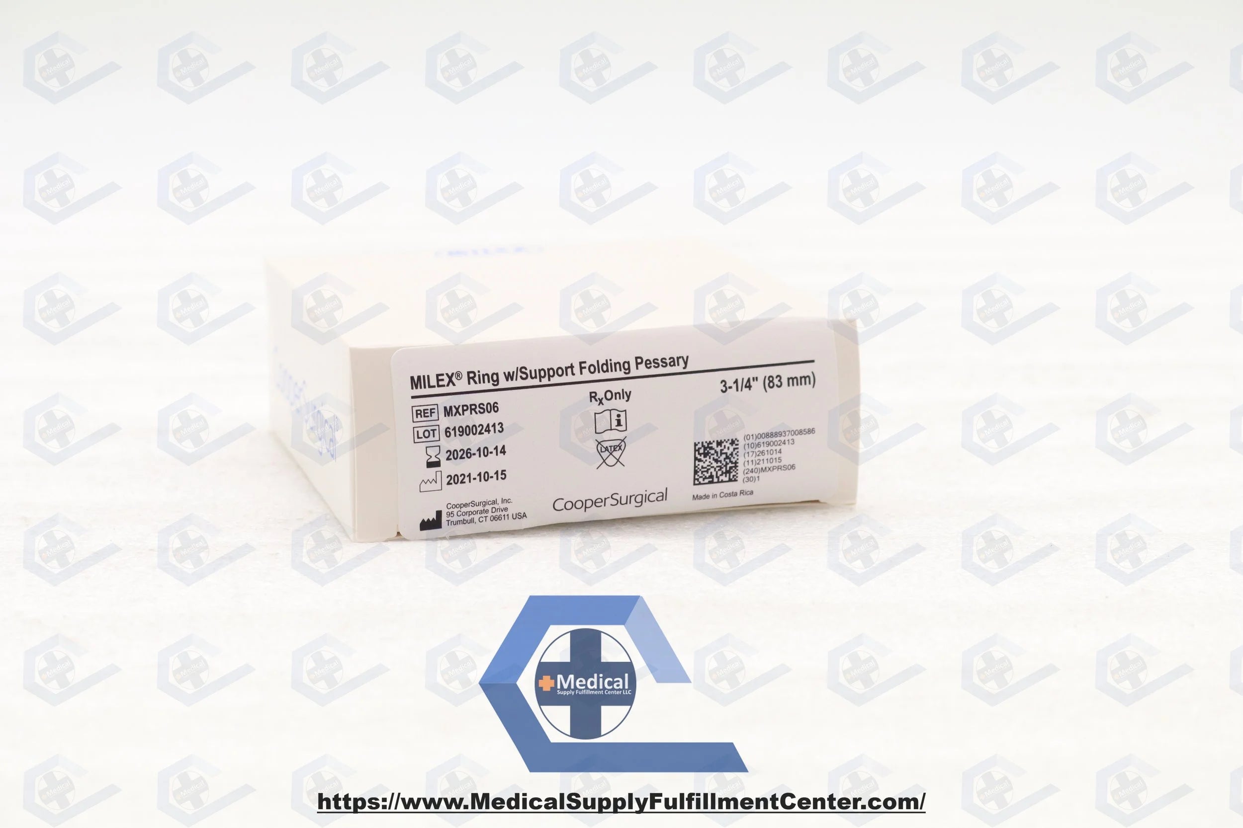 Cooper Surgical | MXPRS06 | Milex Pessary - PESSARY, RING, W / SUPPORT FOLDING, 3-1/4" (83 MM)