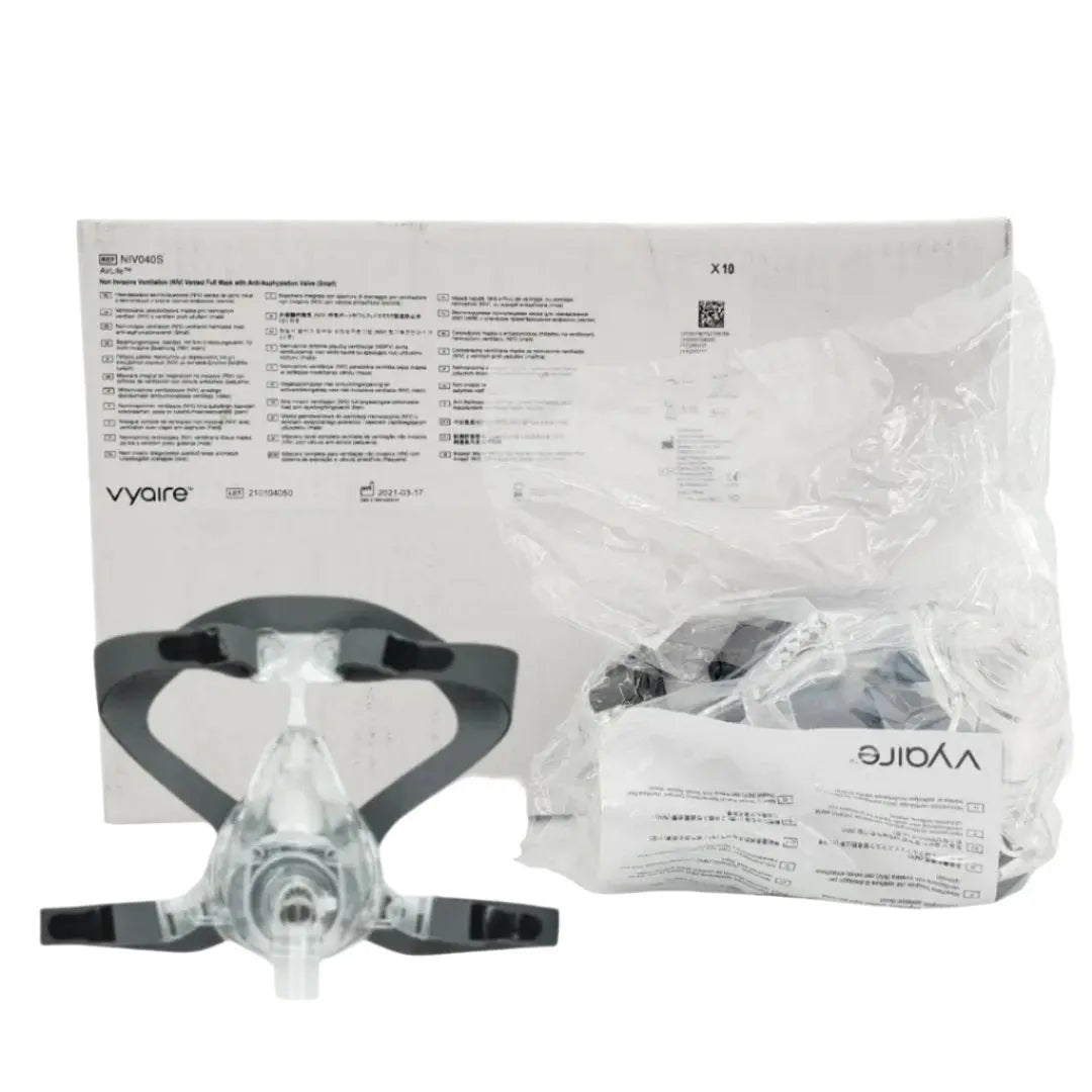 Vyaire | NIV040S | AirLife Non-Invasive Ventilation (NIV) Full Face Mask, Small, Vented, Includes Anti-Asphyxia Valve (AAV)
