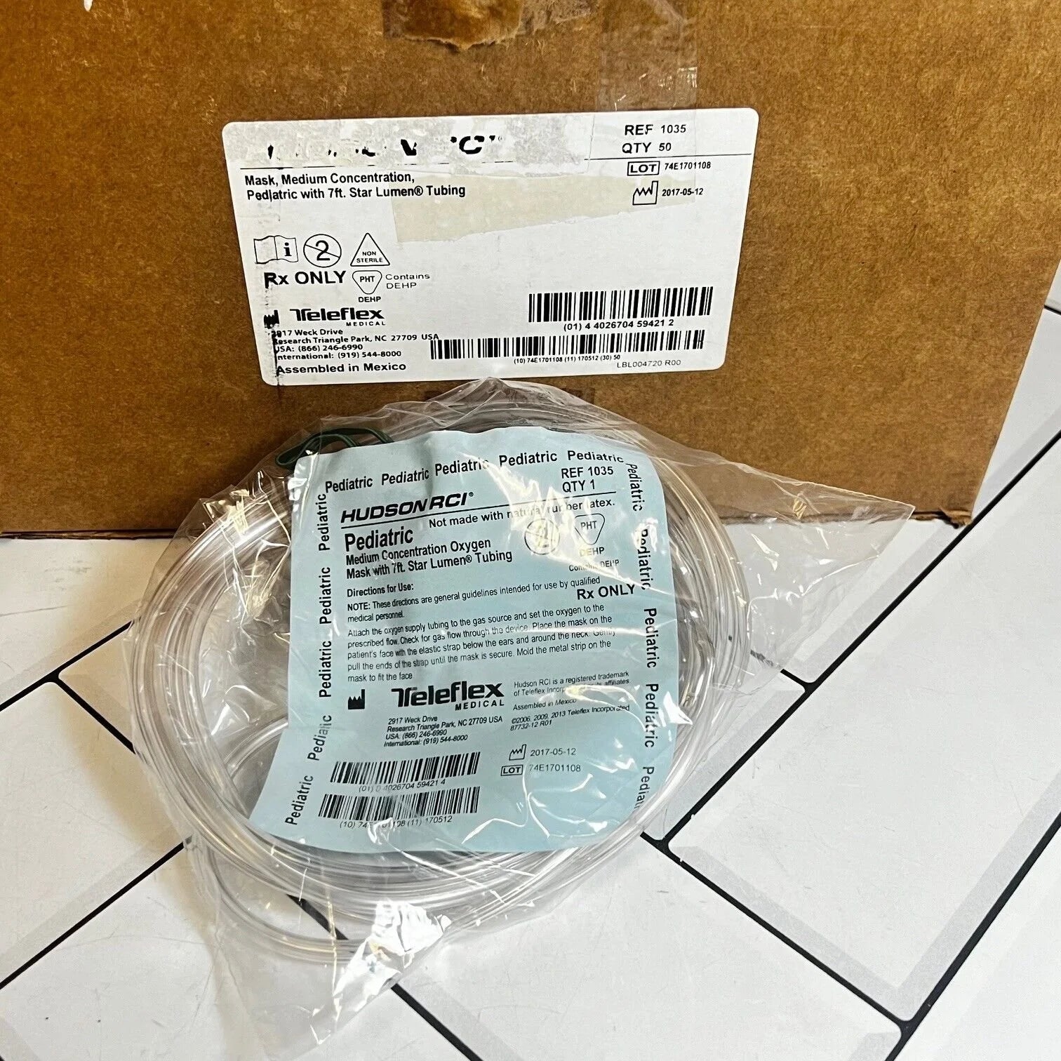 Teleflex | 1035 | Hudson RCI Mask, Medium Concentration, Pediatric with 7ft. Star Lumen Tubing