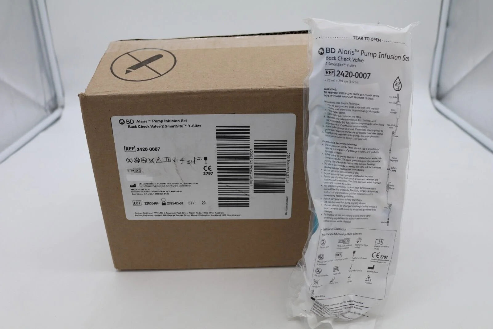 BD | 2420-0007 | Alaris Pump Infusion Set Back Check Valve 2 SmartSite Y-Sites